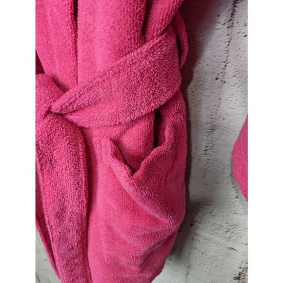 Victoria Secret Pink Y2K Terry Cloth Robe with tie Pockets Spell out on the - Picture 6 of 10